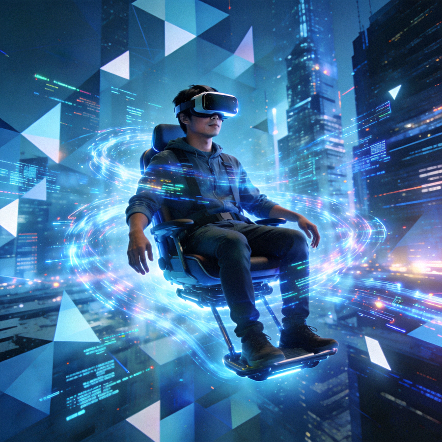 虚拟现实设备用户沉浸在数字世界中的体验