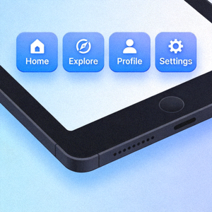 Contoh ilustrasi antarmuka navigasi menu pada sebuah platform digital